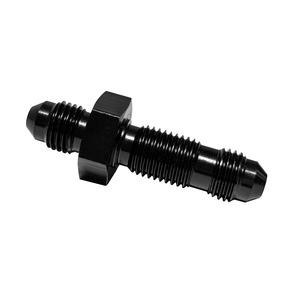 -4 AN Straight Bulkhead Fitting, Aluminum, Black (ALL 50093)