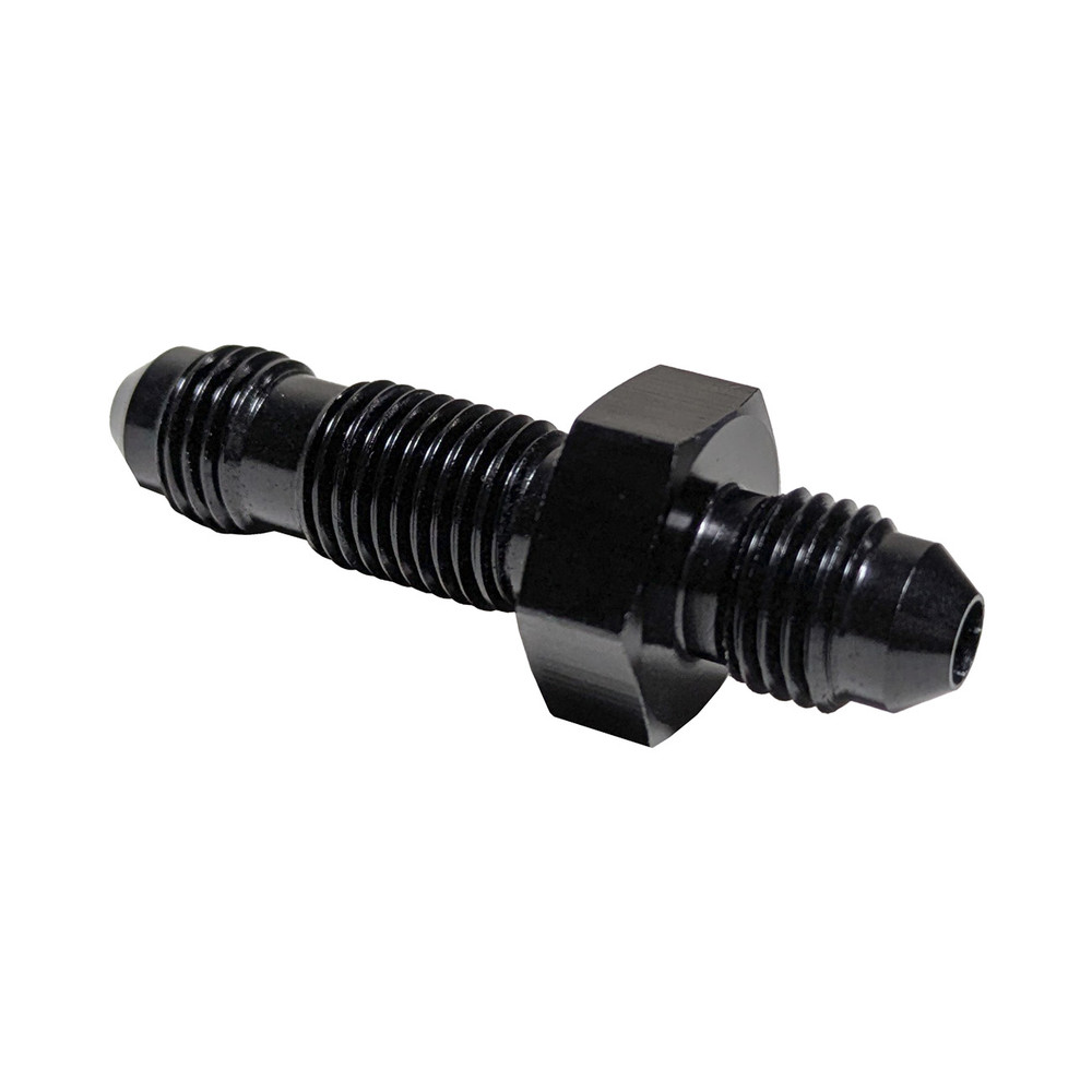 -4 AN Straight Bulkhead Fitting, Aluminum, Black (ALL 50093)