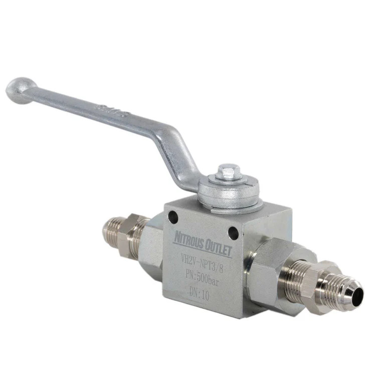 Nitrous Outlet Carbon Steel Safety Shut Off Ball Valve - Rated to 7250 psi/6AN Fittings