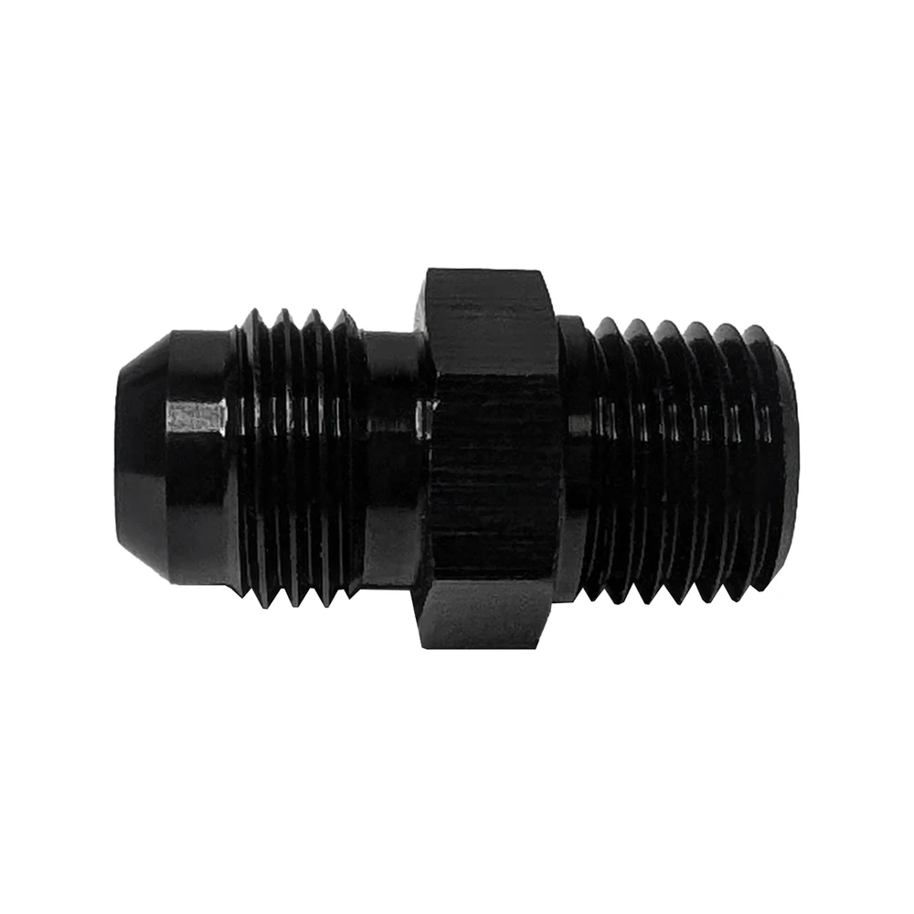 - AN to NPT Straight Adapter Fitting, -6 AN Male to 1/4 in. NPT Male, Black (FIT-AN837-06DBK)