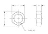 Aurora Bearing 5/8 in. Bore x 3/4-16 Thread 4130 Rod End Kit - Jam Nut Diagram