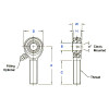 5/16 in. Bore x 5/16-24 Thread RH Male Mild Steel Rod End