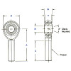 Aurora Bearing 1/2 in. x 3/4-16 RH Male 4130 Extra Heavy Duty Rod End, PTFE Lined with Mil Spec Liner