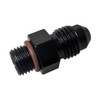 #4 x 3/8-24 (#3) Radius O-Ring Straight Adapter, Aluminum, Black (FRA-495124-BL)