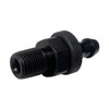 1/4" Hose Barb to 1/8" NPT MPT Male Straight Adapter Fitting, Aluminum, Black