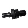 1/4" Hose Barb to 1/8" NPT MPT Male Straight Adapter Fitting, Aluminum, Black
