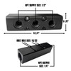 QM Pneumatic 3-Way, 5 Port Air Compressor Manifold Block, NPT 1/2 In. Supply Port, NPT 1/4 In. Output Port (QM-209126)