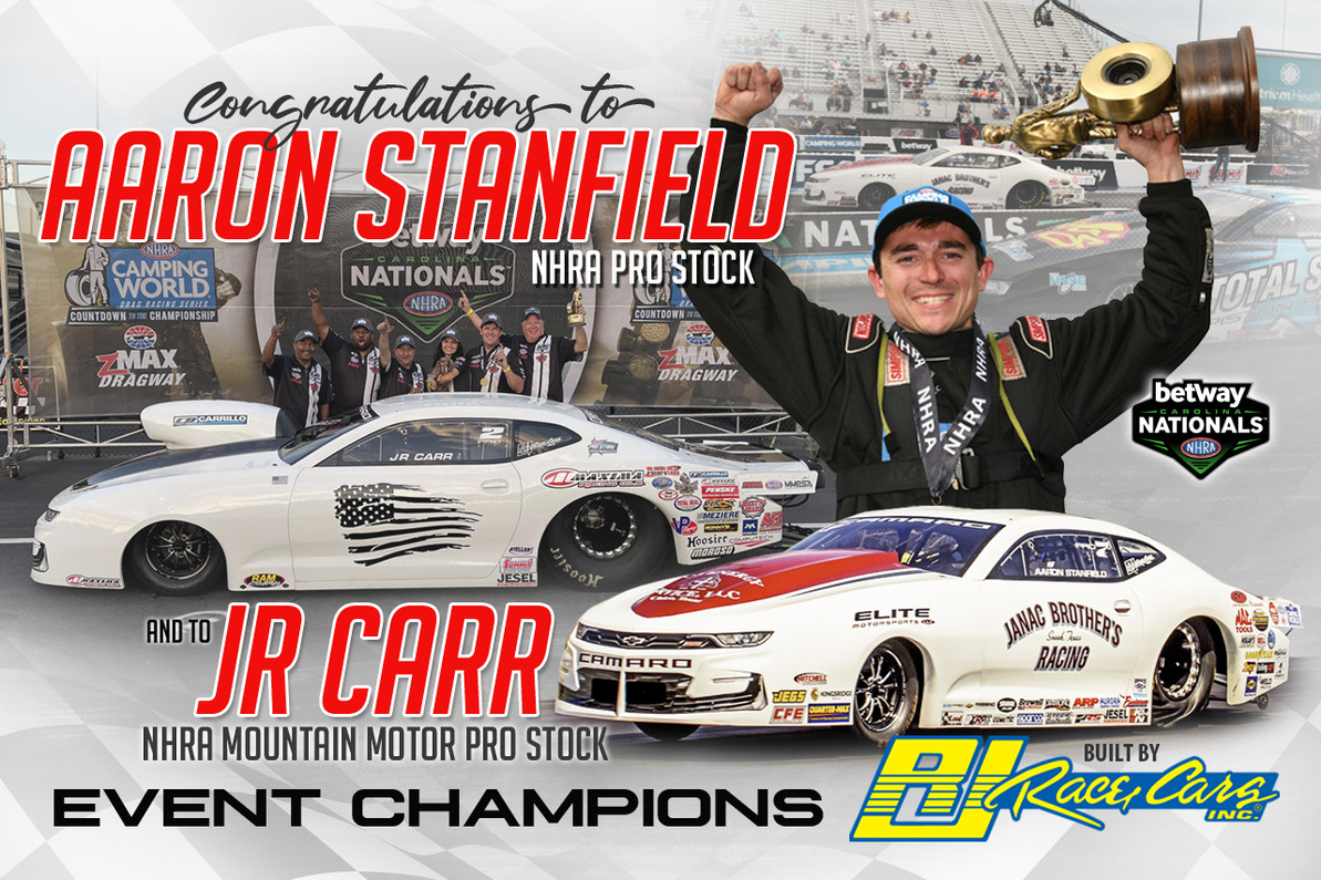 AARON STANFIELD TAKES PRO STOCK TITLE AT CAROLINA NATIONALS IN A RJ RACE CAR