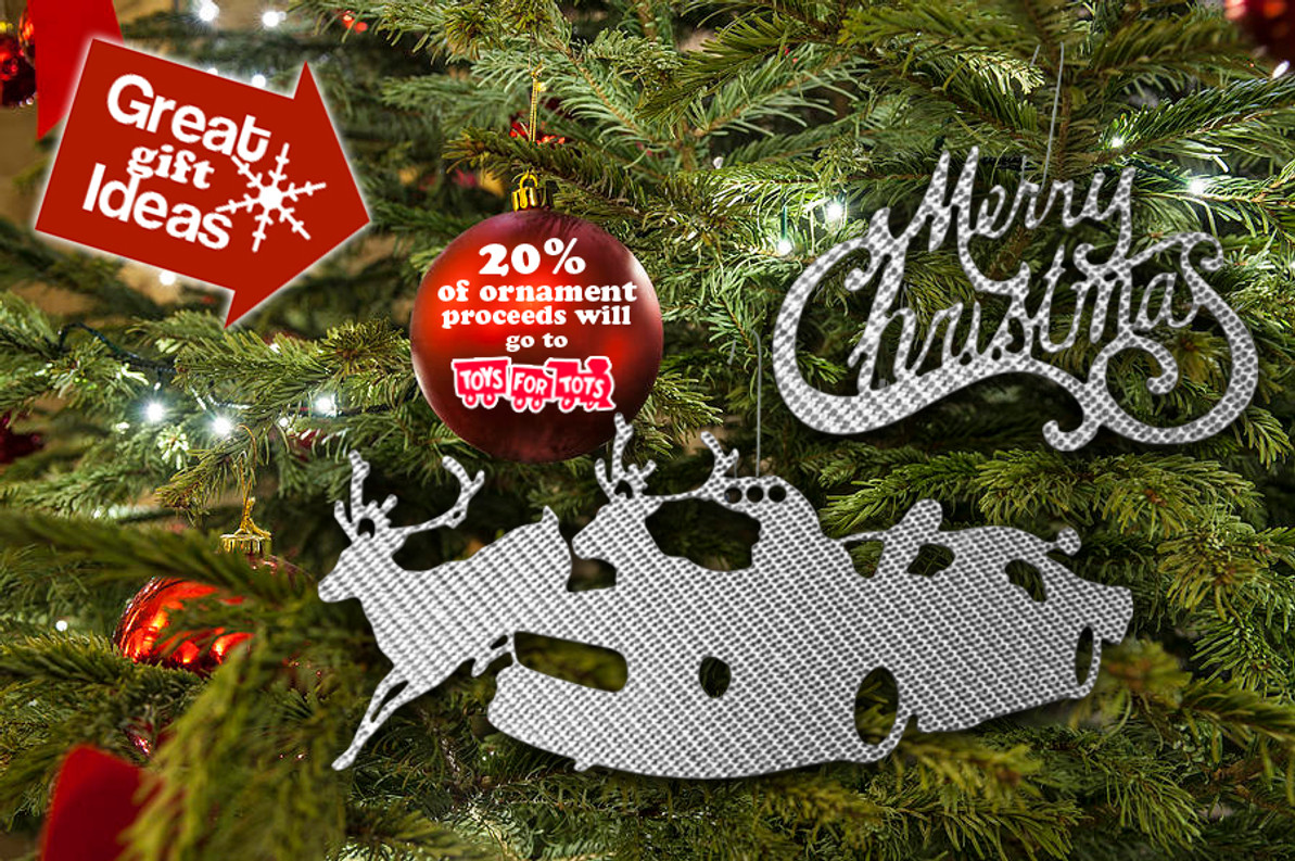 New Silver Carbon Christmas Ornaments at Quarter-Max!