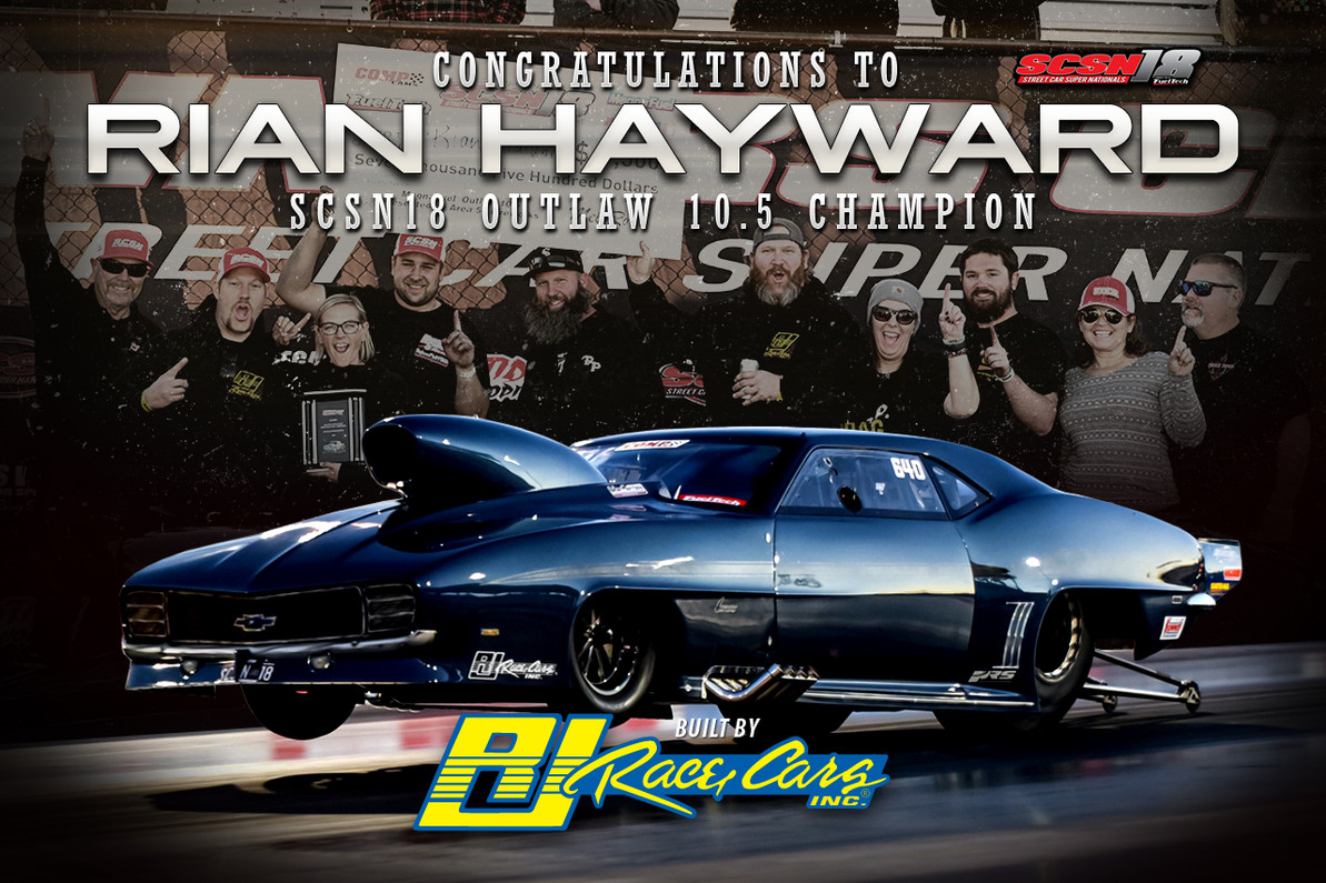 Congratulations to Rian Hayward SCSN18 Outlaw 10.5 Champion