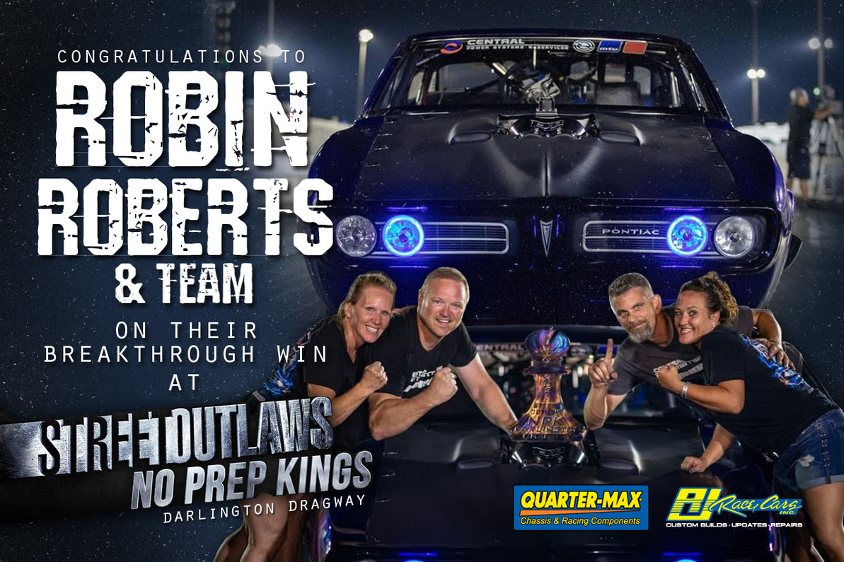 Roberts wins first NPK event at 2021 Darlington equipped with Quarter-Max parts from front to back!