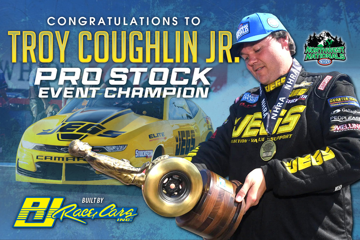 TROY COUGHLIN JR. GETS FIRST CAREER NHRA PRO STOCK WIN WITH A RJ BUILT CAMARO