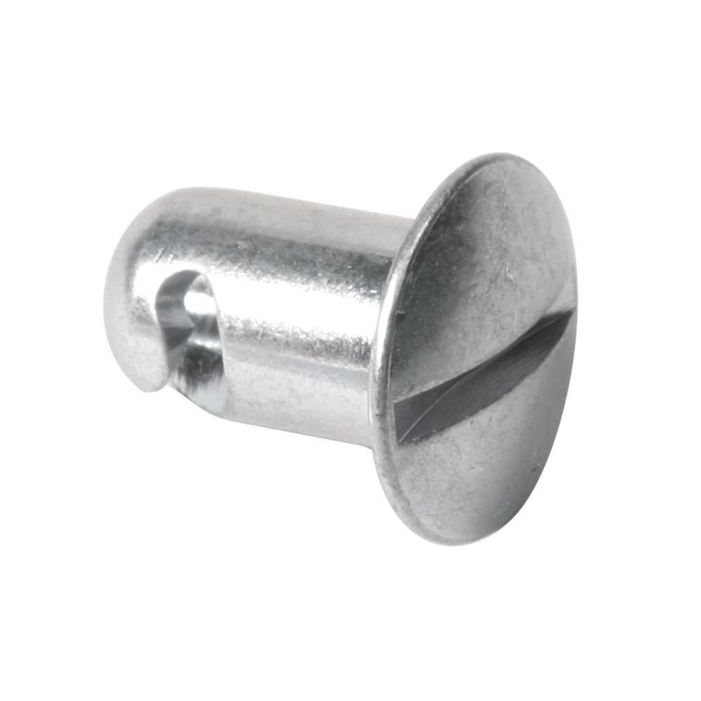 7/16 in. Oval Slotted Head Quarter Turn Fastener, Steel, Silver, .500