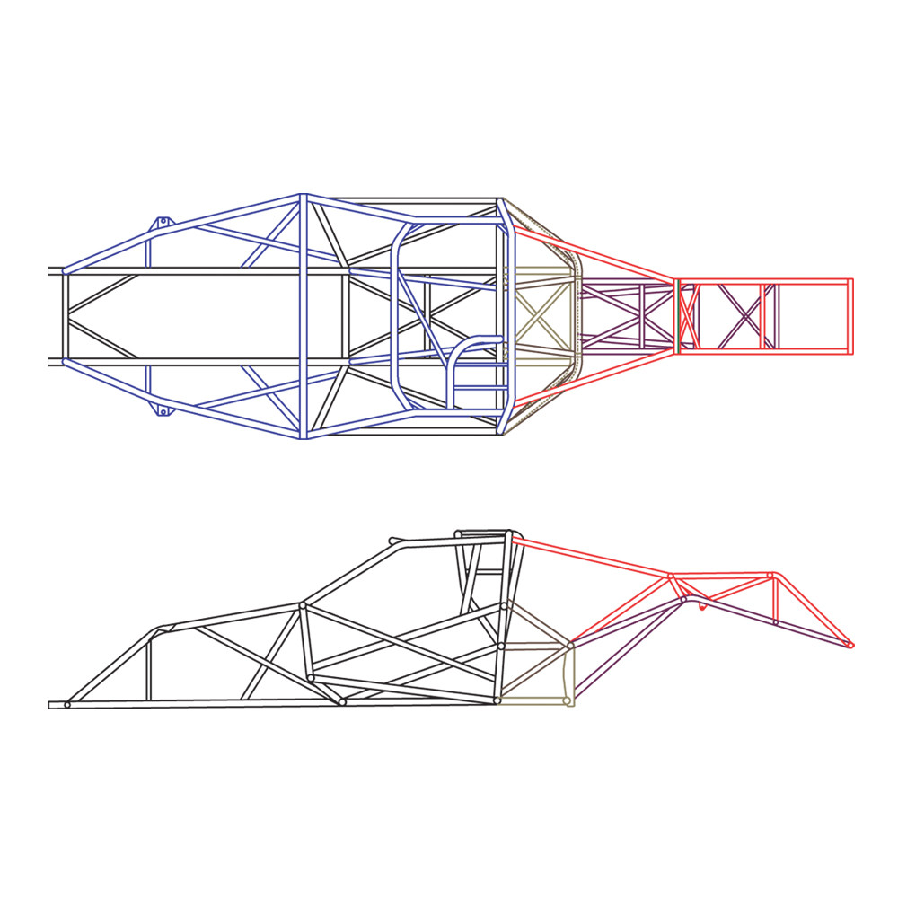 4130 Unwelded 25.1H Pro Stock Truck Chassis Kit QuarterMax Chassis