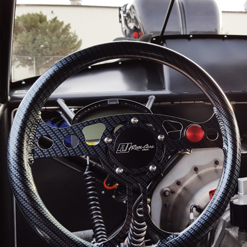 12 in. RJ Max Lightweight Steering Wheel, 5-Bolt, Carbon Finish - Installed
