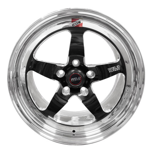 Weld Racing S71, 17 in. x 10 in., 5 in. x 120 mm, 7.2 in. BS, Black Center, Polished Shell, High Pad