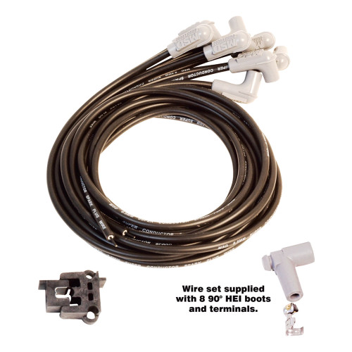 MSD Black Super Conductor Wire Set, Universal 8 Cyl 90° Plug/90° Plug