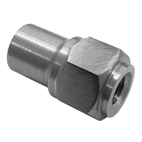 1/4-28 LH x 1/2 in. .049 in. Tube Adapter, 4130, Hex Style