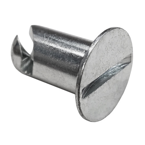 7/16 in. Flush Slotted Head Quarter Turn Fastener, Steel, Silver, .550 in. Grip Length