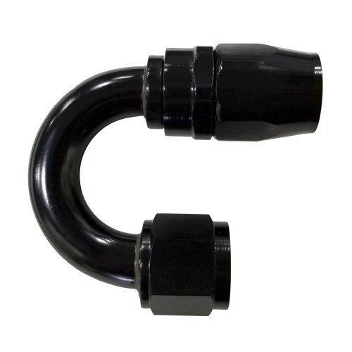 -10 AN 180 Degree Hose End, Aluminum, Black