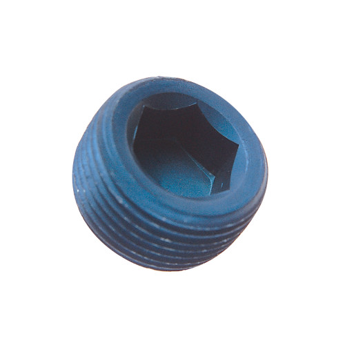 1/4 NPT Pipe Plug, Aluminum, Blue