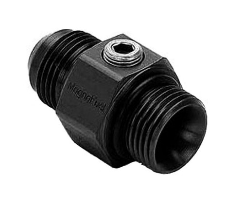 MagnaFuel -10 AN Flare to -10 AN Straight 1/8 NPT Fuel Gauge Port Fitting, Aluminum, Black