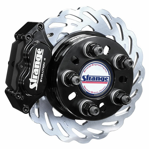 Strange Evolution Dynamic Drive Mount Rear Brake Kit, Strange 3.150 in. Small GM Housing Ends H1143, Evolution S Rotors, 4 Piston Billet Evolution 4 Calipers with DTC-30 Semi Metallic Pads B1718WCE