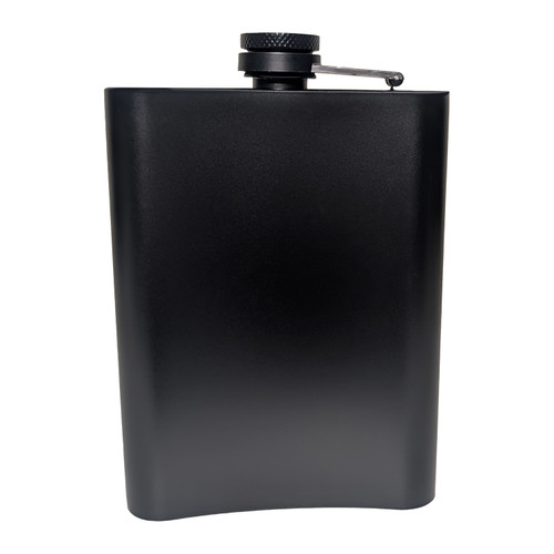 QM Hip Flask 8 Oz Stainless Steel, Quarter-Max Racing logo (QM-670021)