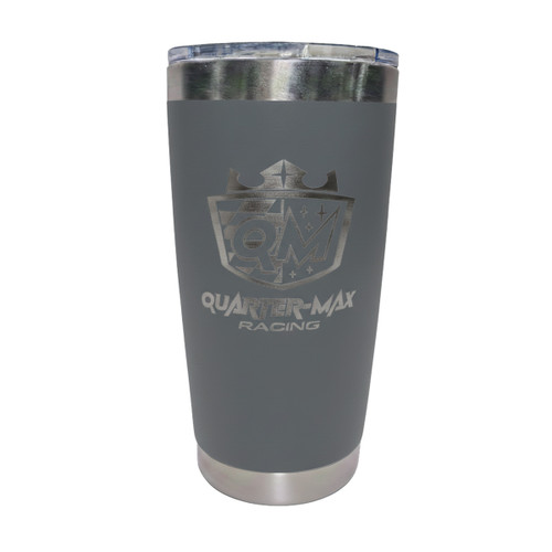 QM 20 oz Travel Tumbler, Quarter-Max Racing logo, Grey