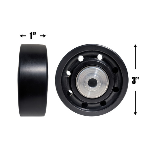 QM Slim-Line Wide Wheelie Bar Wheels, 8-Hole, 1-1/4 in. Hub Width QM-219707-3