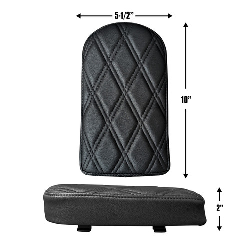 Side Bar Rider Seat, Black Diamond Pattern Stitching (QM-211997)