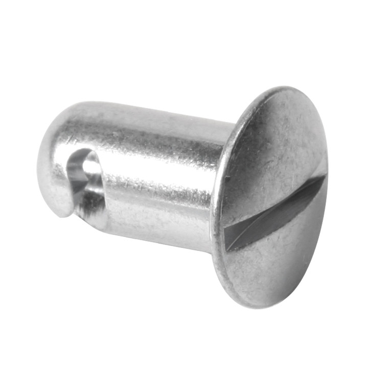 7/16 in. Oval Slotted Head Quarter Turn Fastener, Aluminum, Silver, .400 in. Grip Length