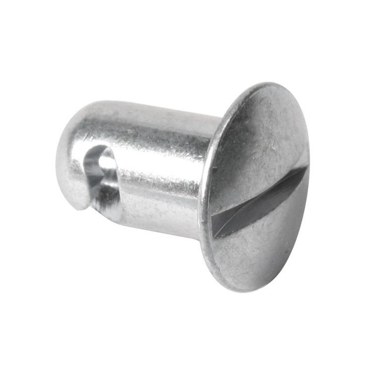 7/16 in. Oval Slotted Head Quarter Turn Fastener, Steel, Silver, .500 in. Grip Length