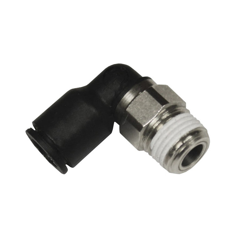 1/4" Tube-1/8" NPT Male 90° Black Plastic Fitting
