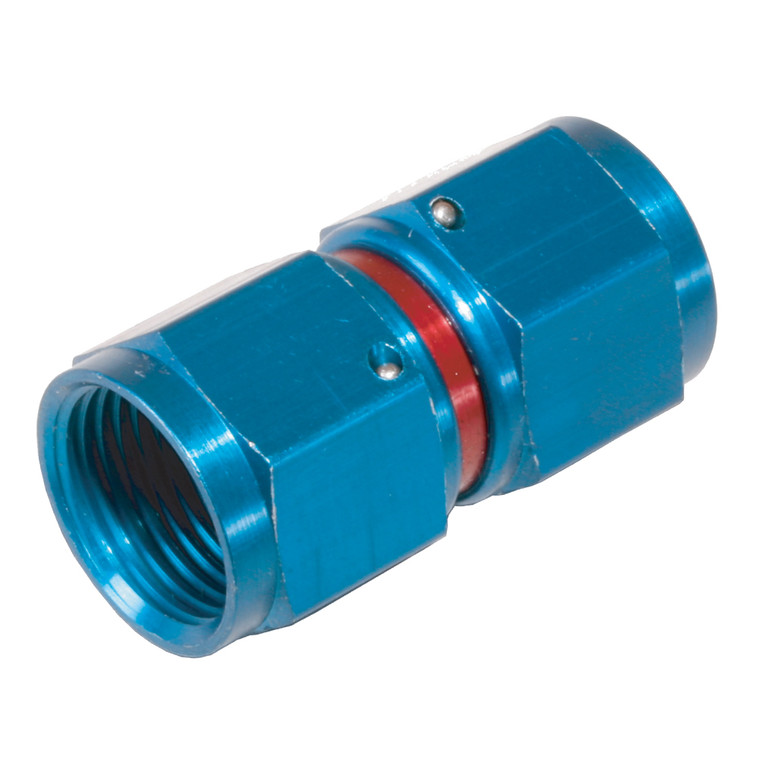 -10 AN Female to Female Swivel Coupler, Aluminum, Blue