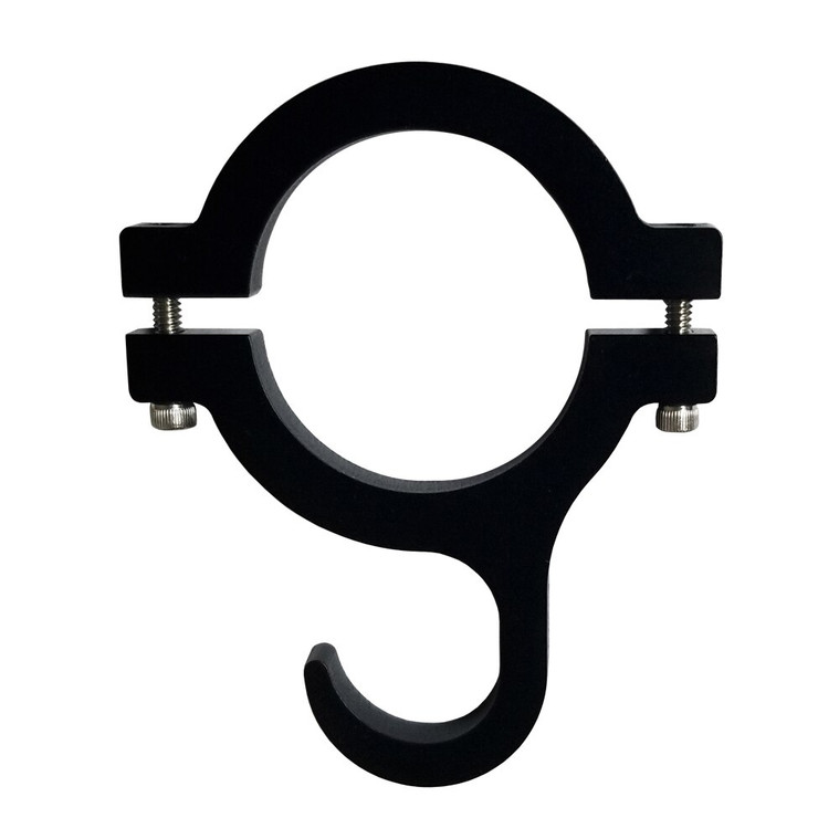 Quarter-Max Clamp-On Helmet Hook, 1.5 in. Tube Size, Black Anodized