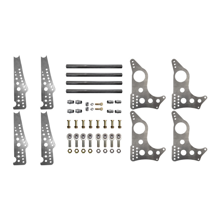 Quarter-Max 201211-2 Pro Series 4-Link Kit with 4130 13 in. Notch Spread Chassis Brackets, 4130 3-1/4 in. Axle Tube Hole Size Housing Brackets