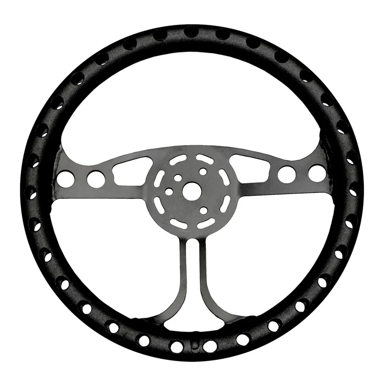 13 in. QM Max Lightweight Dished Steering Wheel, 3-Bolt, Black
