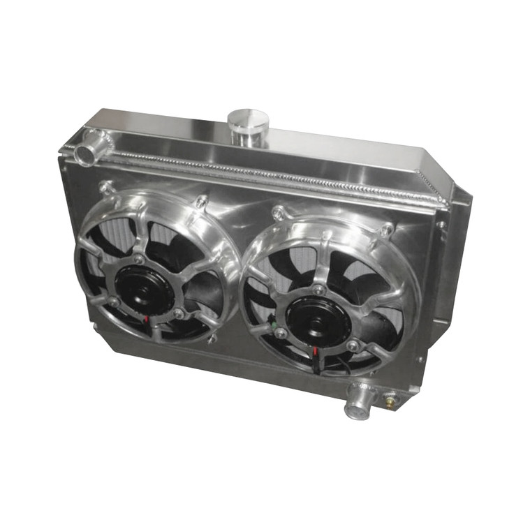 Entropy 1964-1965 Chevelle Aluminum Radiator with Dual HP Fans & Aluminum Shroud