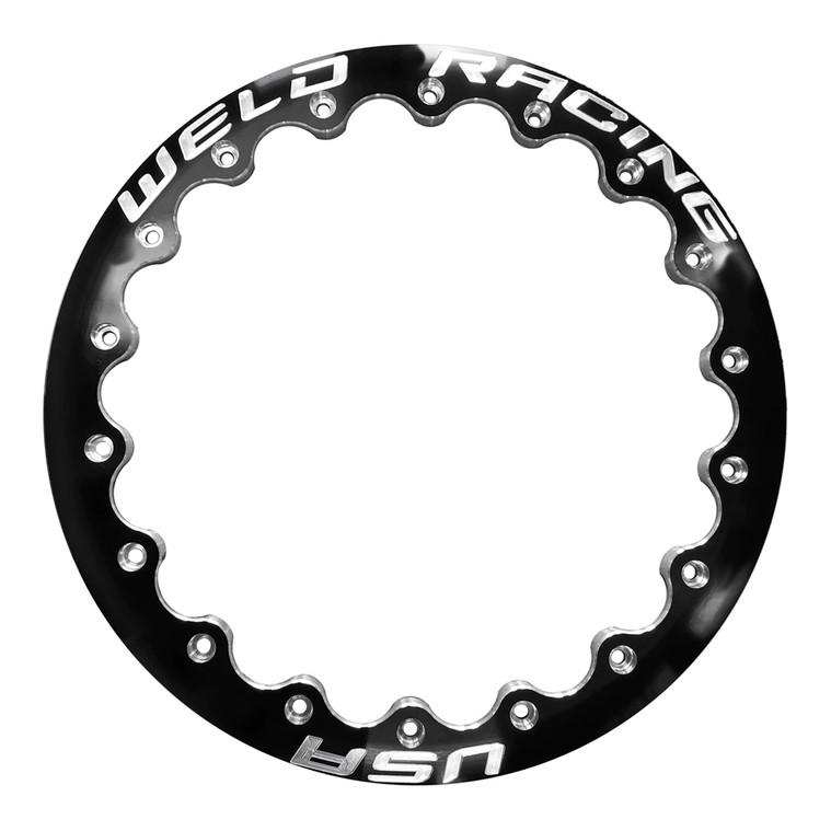 Weld Racing Drag 18-Hole Ultra Lite DBL Ring, 16 in., Black