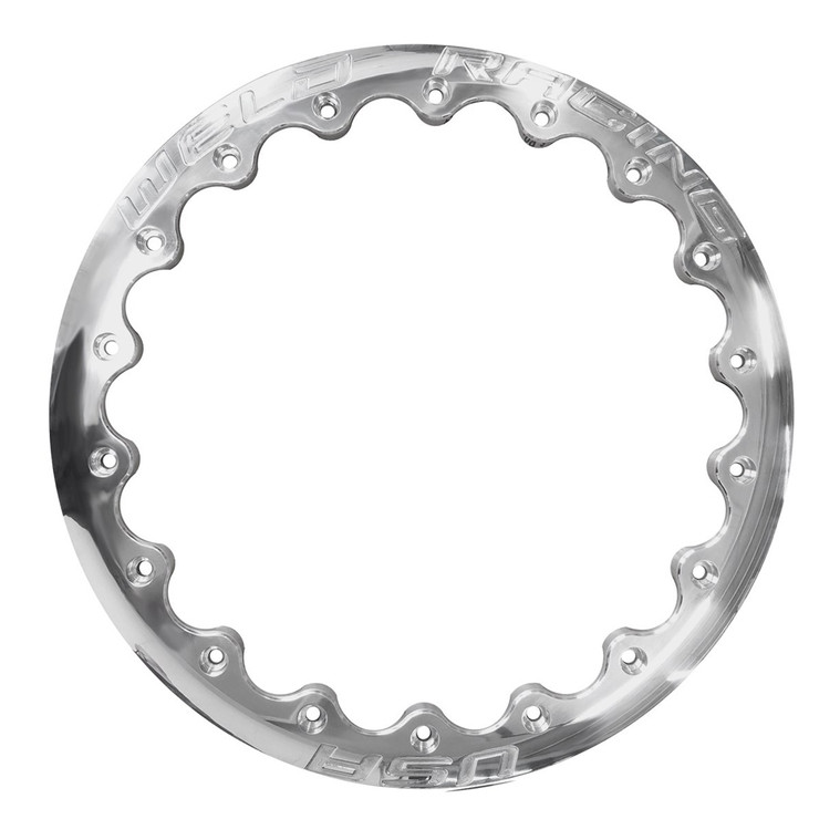Weld Racing Drag 18-Hole Ultra Lite DBL Ring, 16 in., Polished