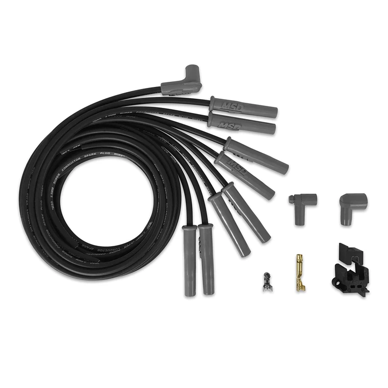 MSD Black Super Conductor Wire Set, 8 Cyl Multi-Angle/HEI, Universal