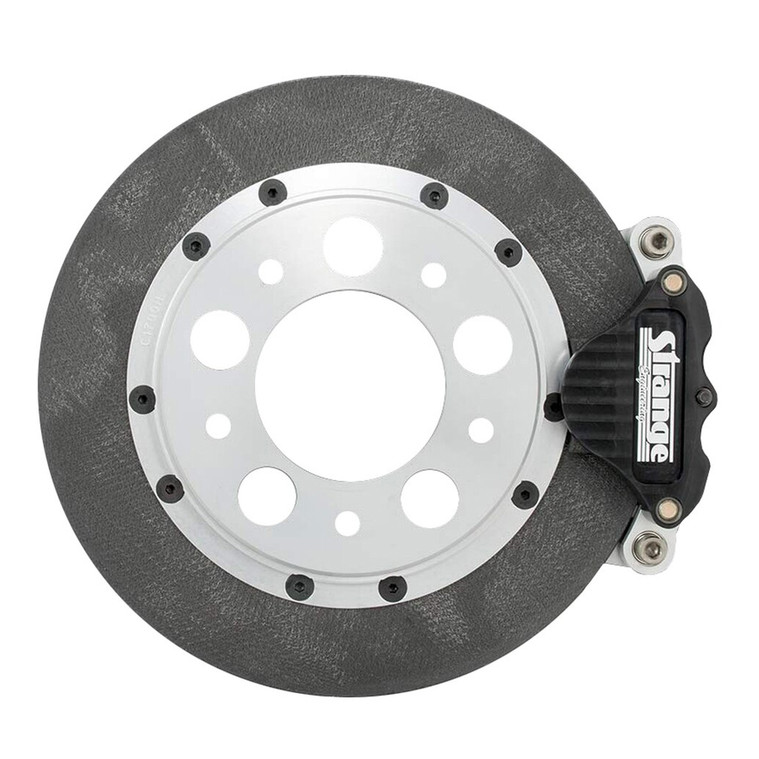 Strange Spindle Mount Front Carbon Brake Kit, 2 in. Piston Strange Ultra Struts & Penske Struts, Fits One Piece Billet or Forged Spindle Mount Wheels C4690WC