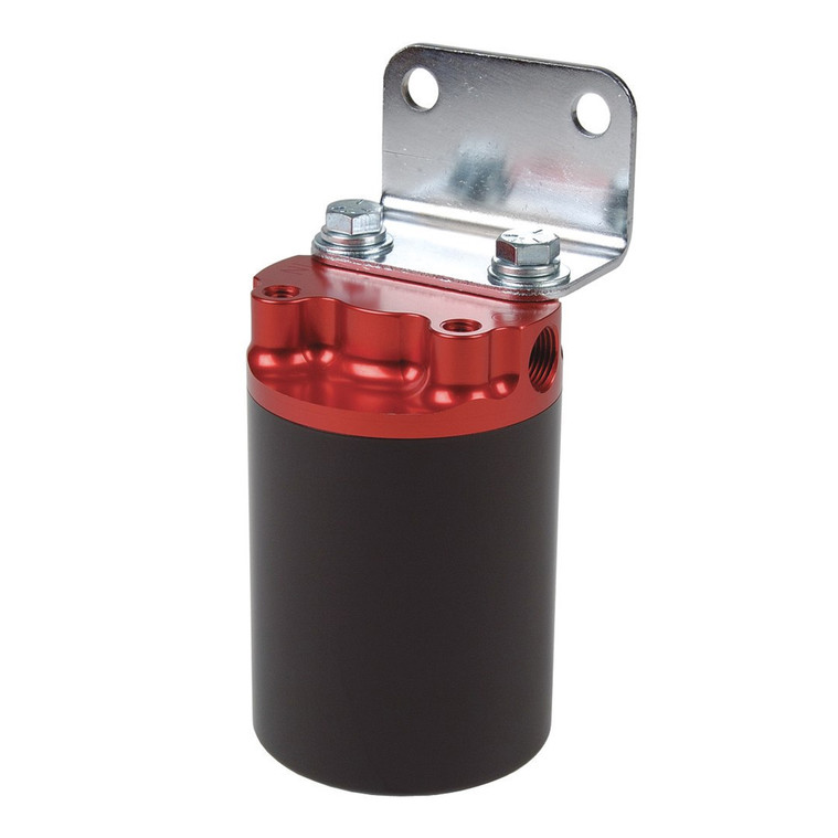 Aeromotive 12317 SS Series Filter, Canister, 10-m Fabric Element, 3/8" NPT, Red/Black