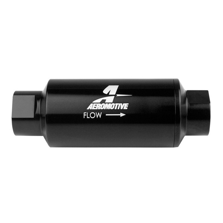 Aeromotive 12330 Filter, In-Line, 40-m Stainless Mesh Element, ORB-10, Black