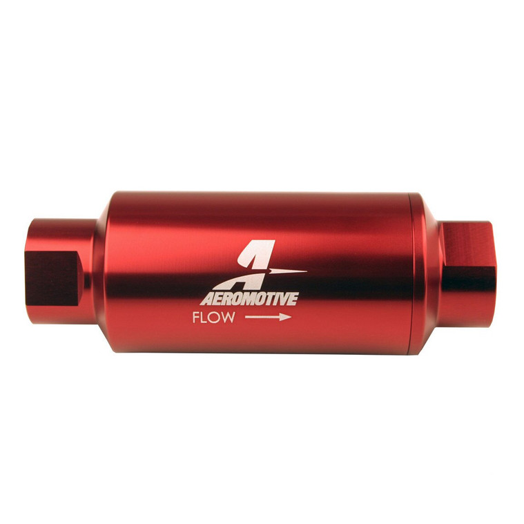 Aeromotive 12340 Filter, In-Line, 10-m Microglass Element, ORB-10, Red