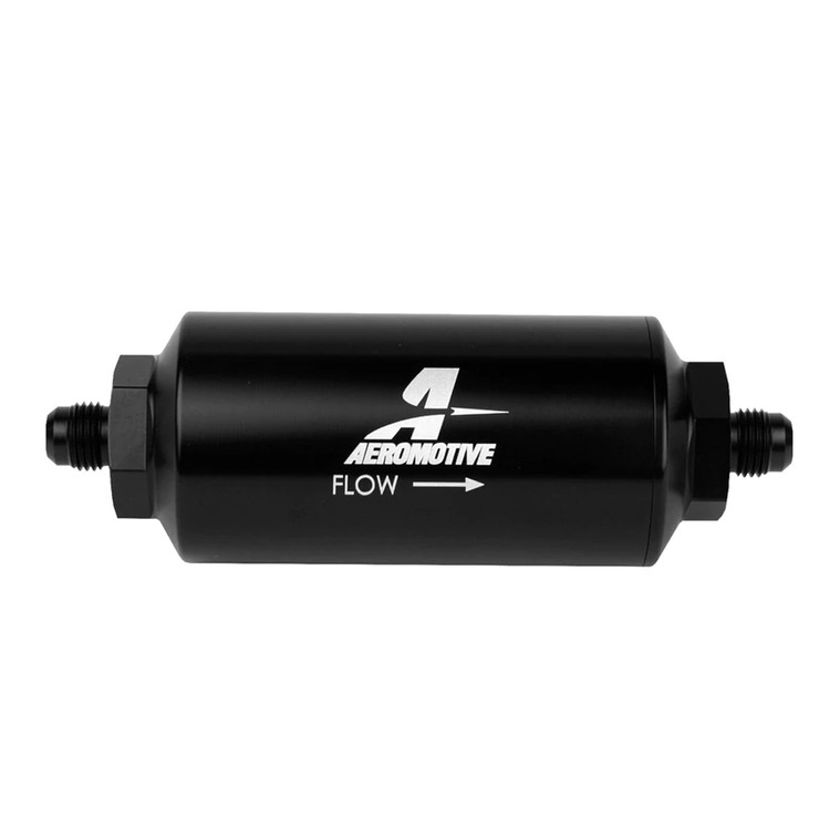 Aeromotive 12345 Filter, In-Line, 10-m Microglass Element, AN-06 Male, Black