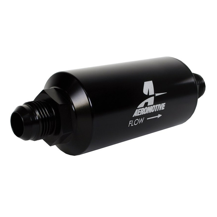 Aeromotive 12385 Filter, In-Line, 10-m Microglass Element, AN-10 Male, Black