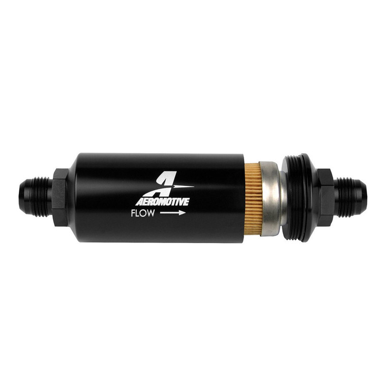 Aeromotive 12387 Filter, In-Line, 10-m Cellulose Element, AN-10 Male, Black