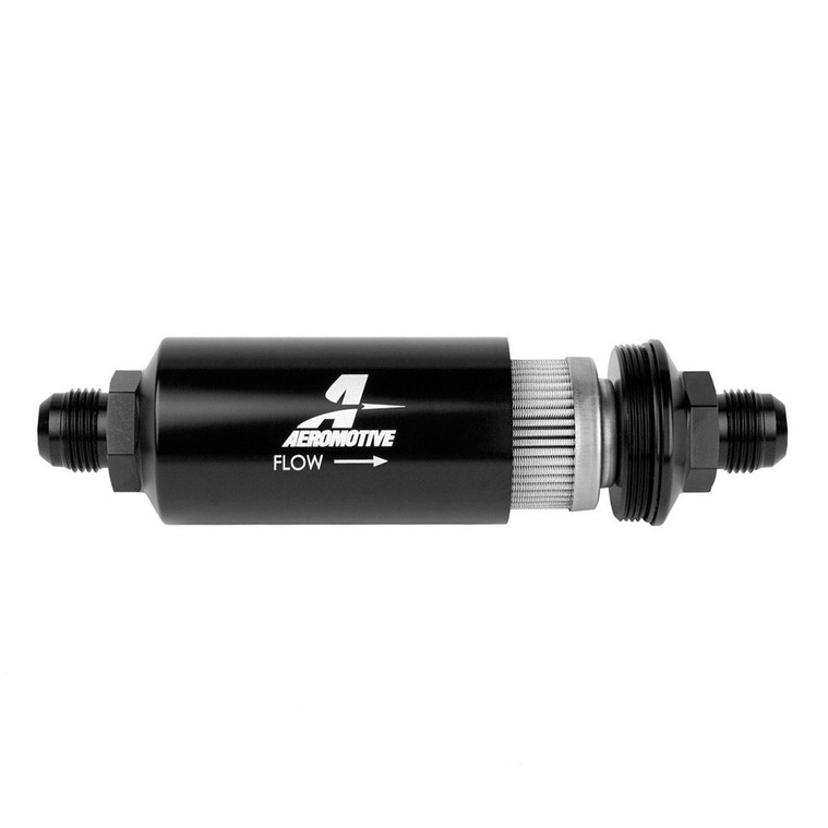 Aeromotive 12388 Filter, In-Line, 40-m Stainless Mesh Element, AN-10 Male, Black